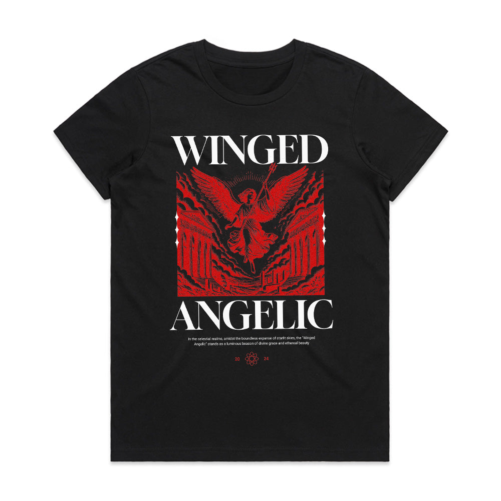 Celestial Vanguard: Winged Angelic Tee