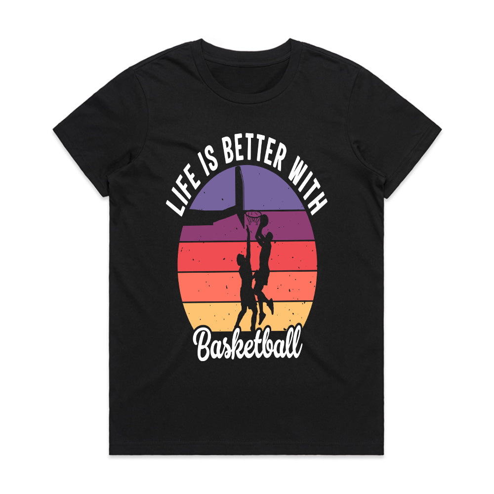 Sunset Hoops: Life is Better with Basketball Tee