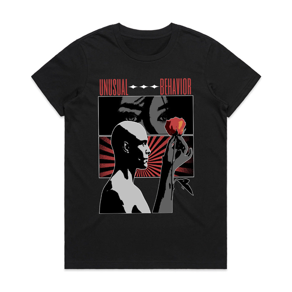 Crimson Gaze: Unusual Behavior Art Tee