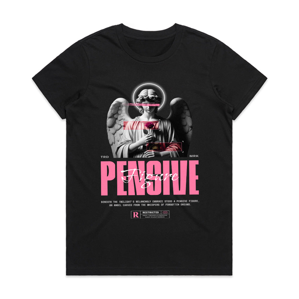 Twilight Reverie: Pensive Figure Angel Tee