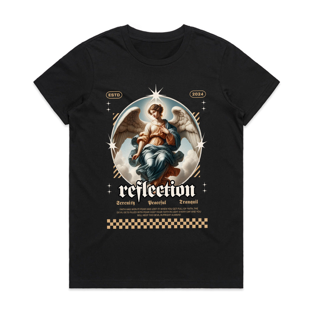Celestial Serenity: Reflection Angel Tee