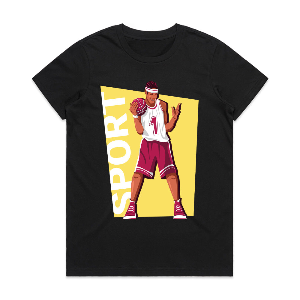 Court King Retro Basketball Tee