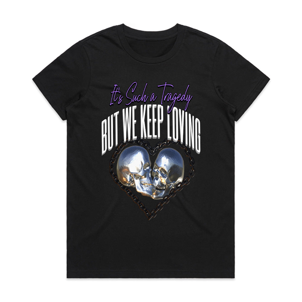 Tragic Devotion: Eternal Love Skull Tee