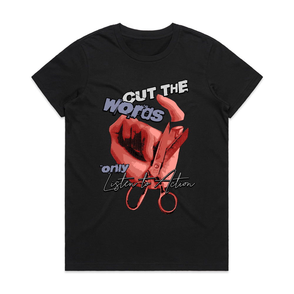 Actions Speak: Cut the Words Graphic Tee