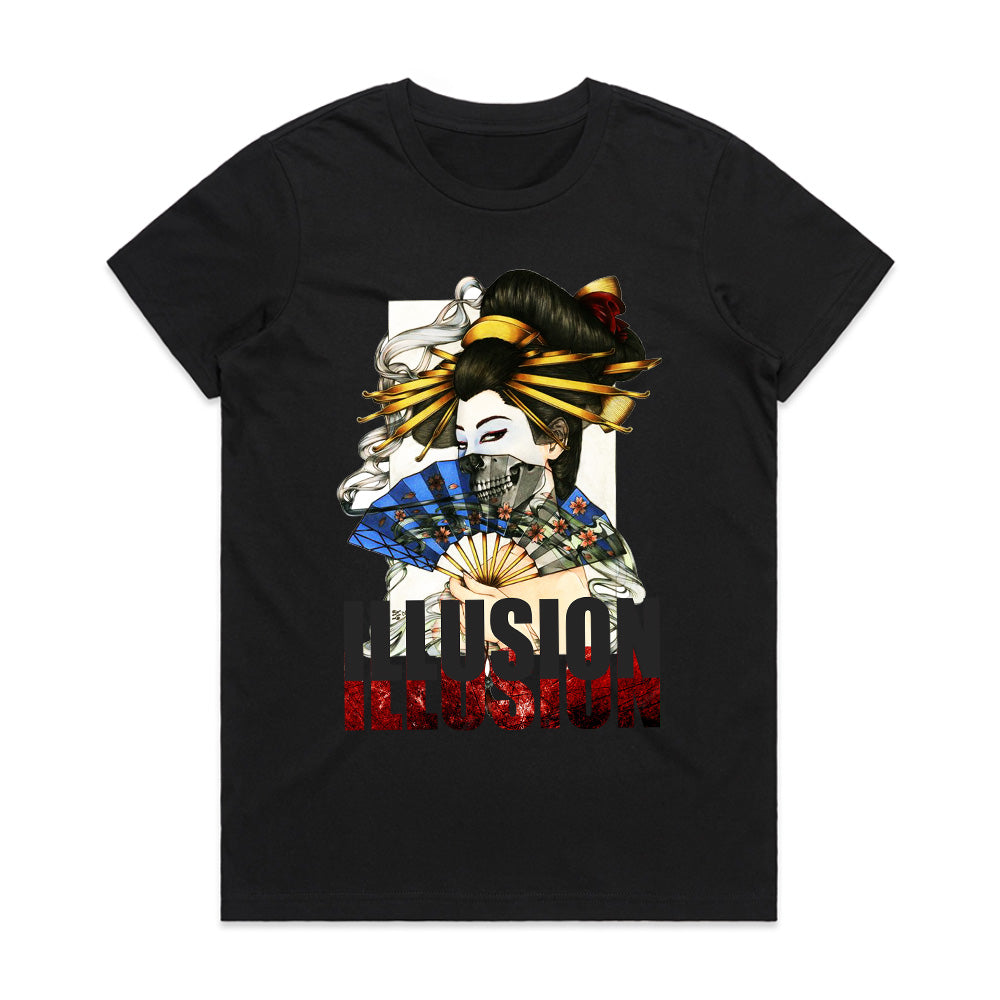 Enigmatic Mirage: Geisha Illusion Tee