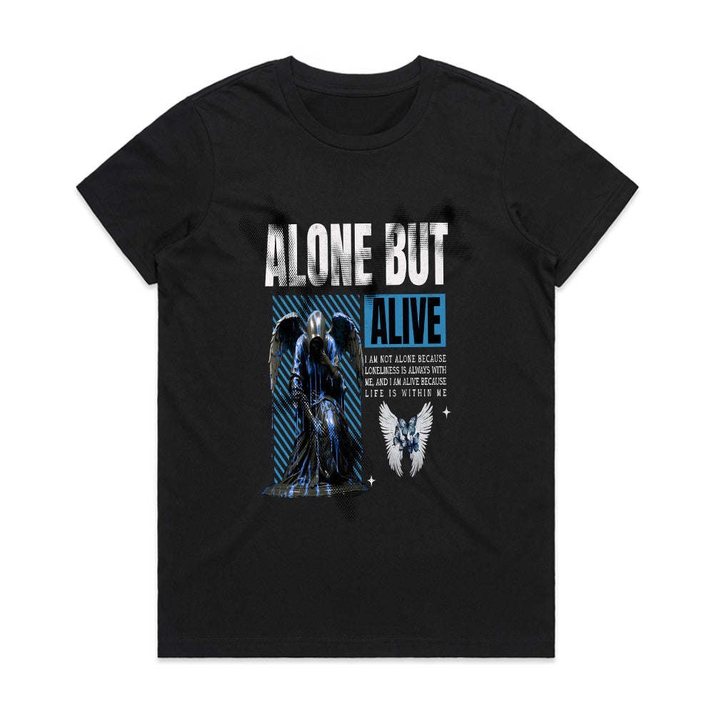 Resilient Solitude: Alone But Alive Tee