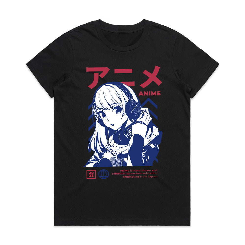 Neo Tokyo Vibes – Classic Anime Girl Tee