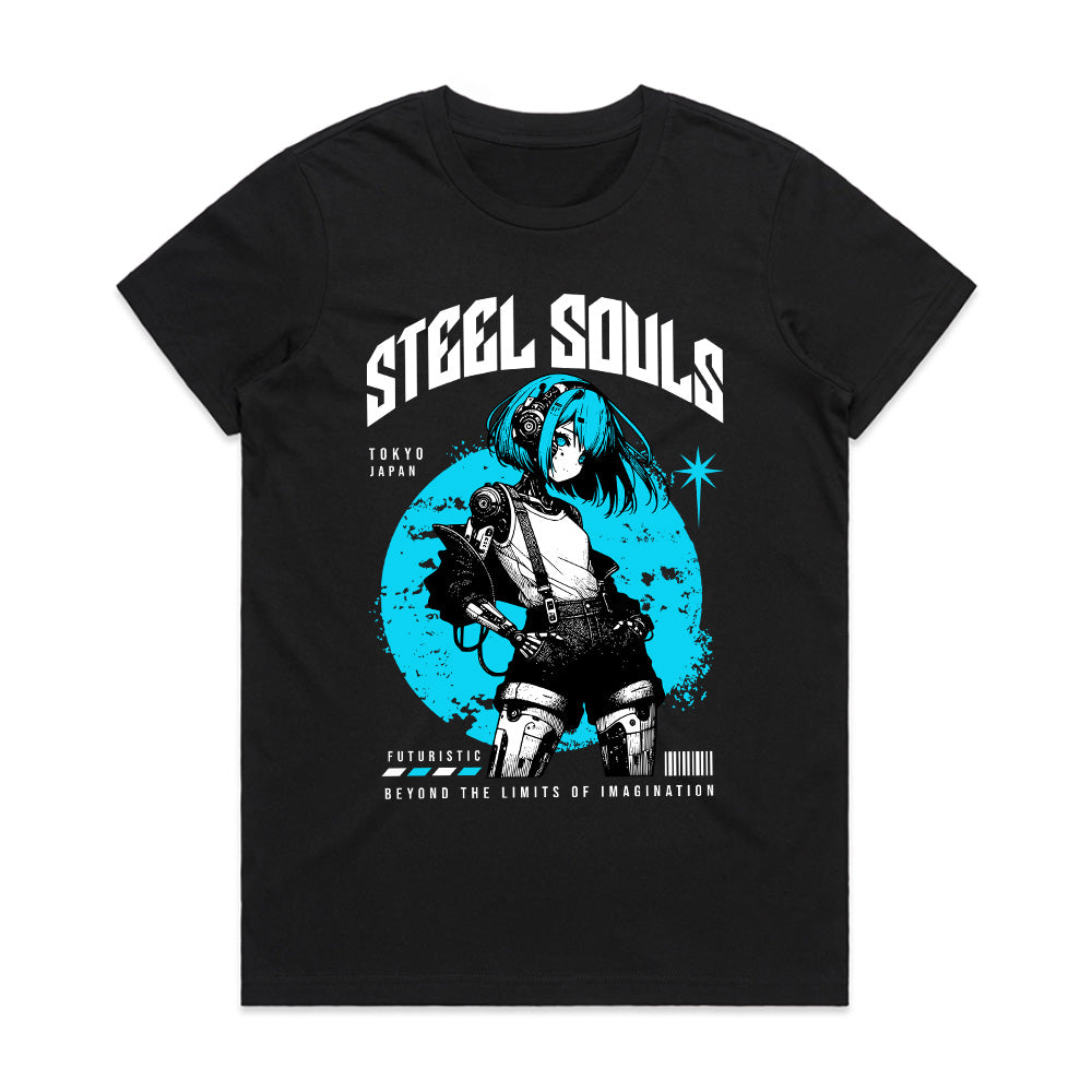 Steel Souls – Futuristic Cyborg Anime Tee