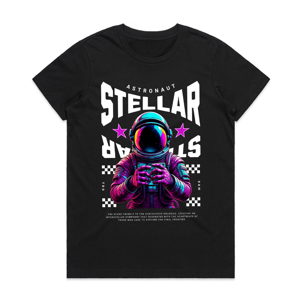 Stellar Signals: Neon Spacewave Tee