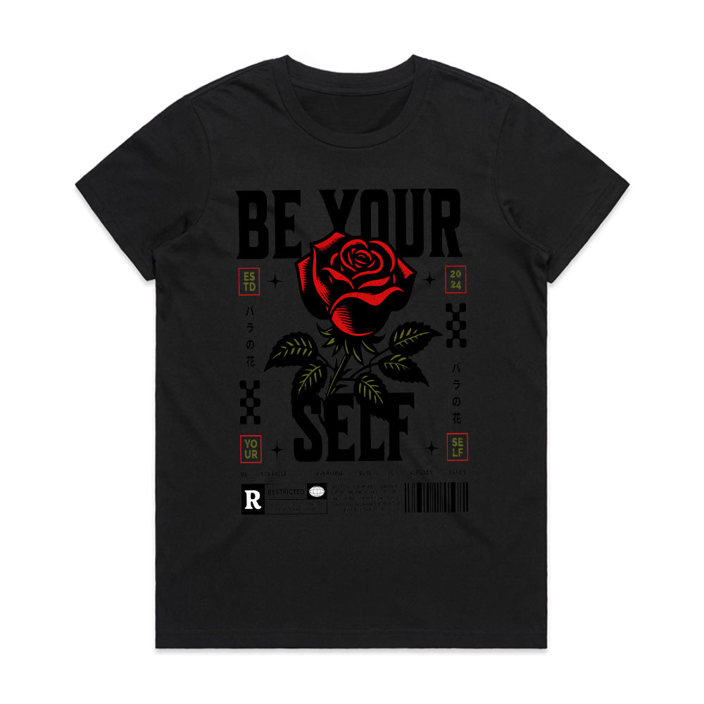 Crimson Identity: Be Your Self Rose Tee