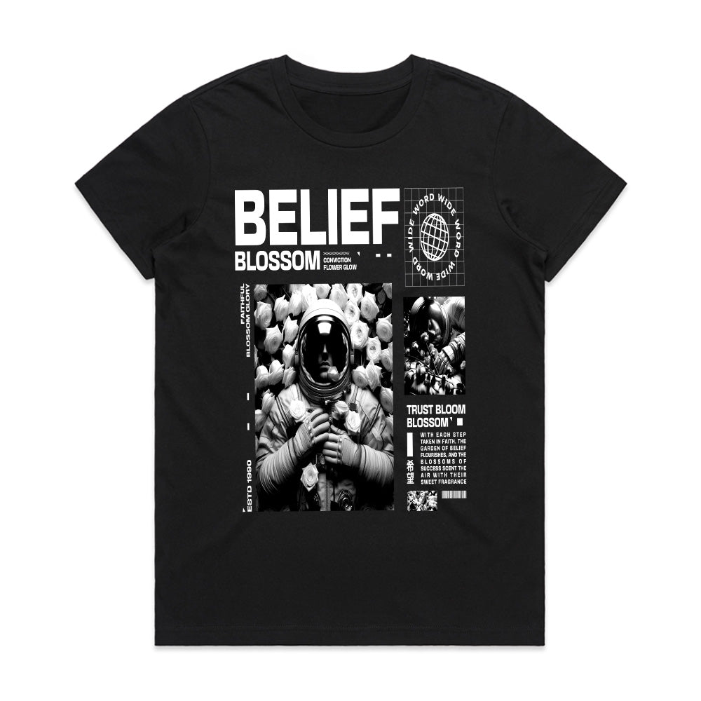 Belief Blossom – Cosmic Conviction Tee