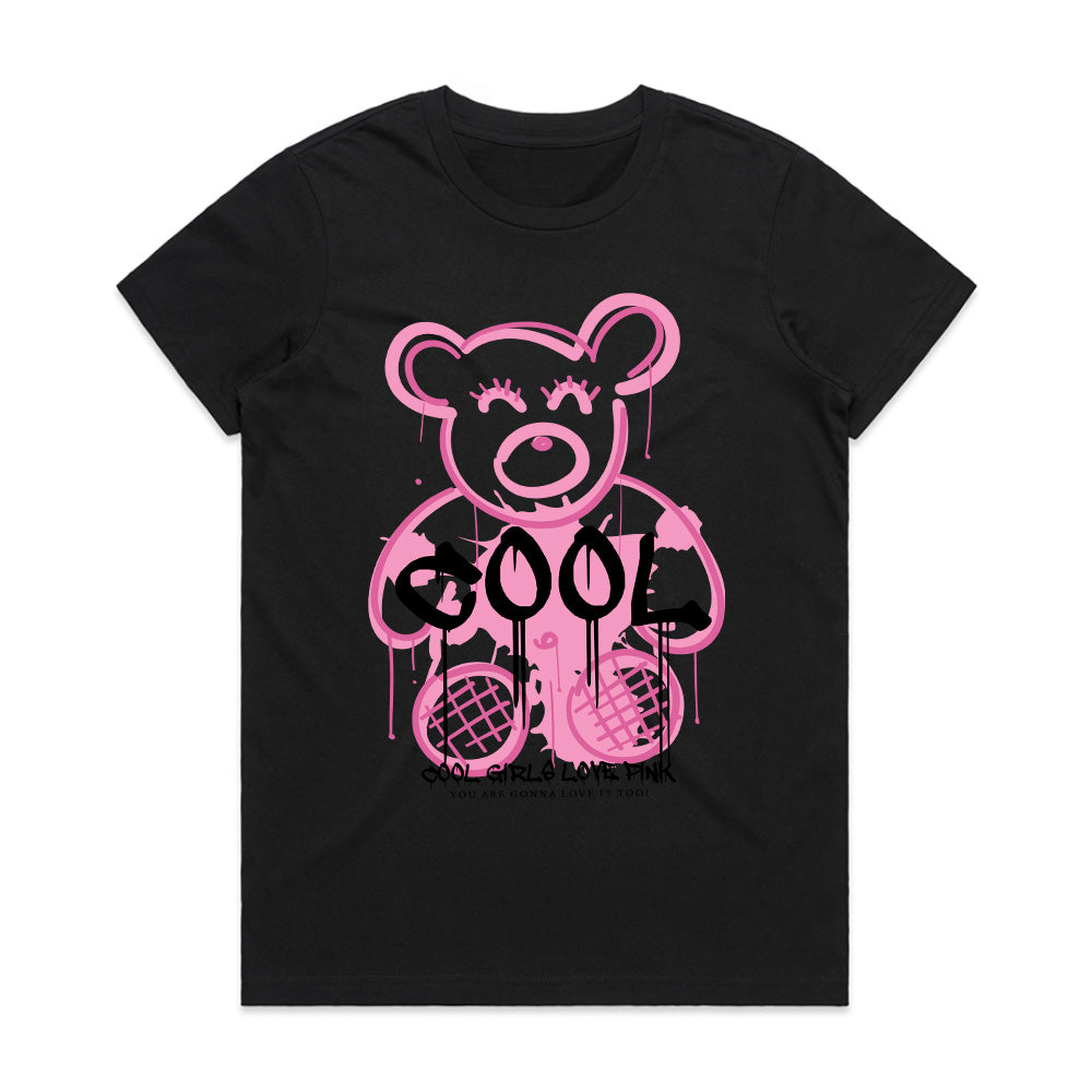 Cool Drip Bear – Pink Graffiti Queen Tee
