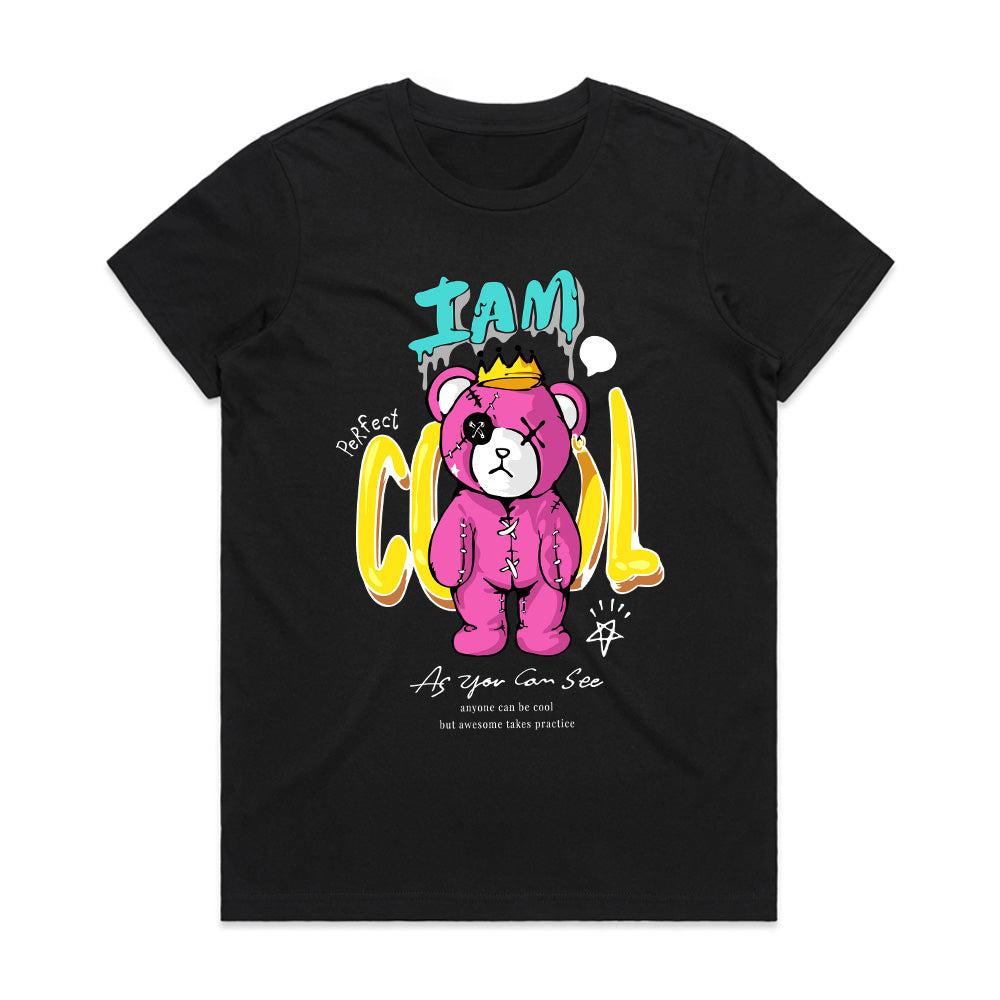 Crown of Cool – Pink Rebel Bear Tee