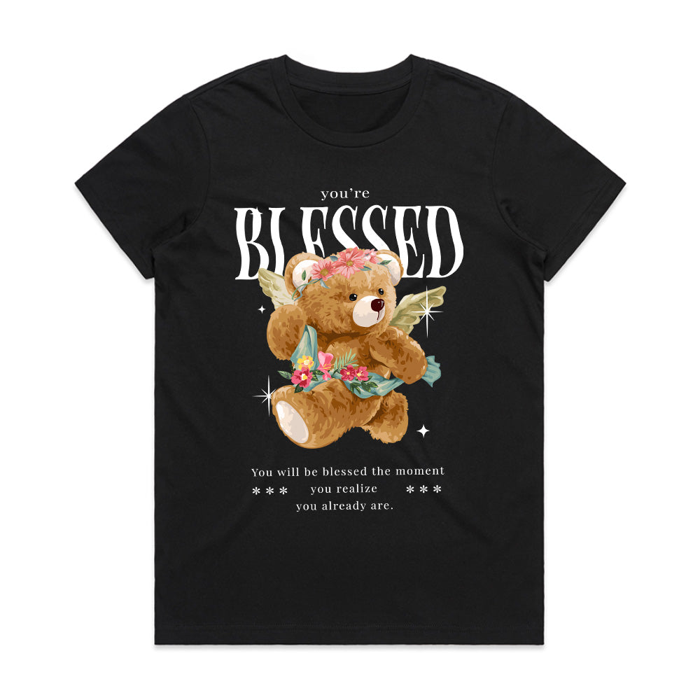 Heavenly Bear – You're Blessed Floral Tee