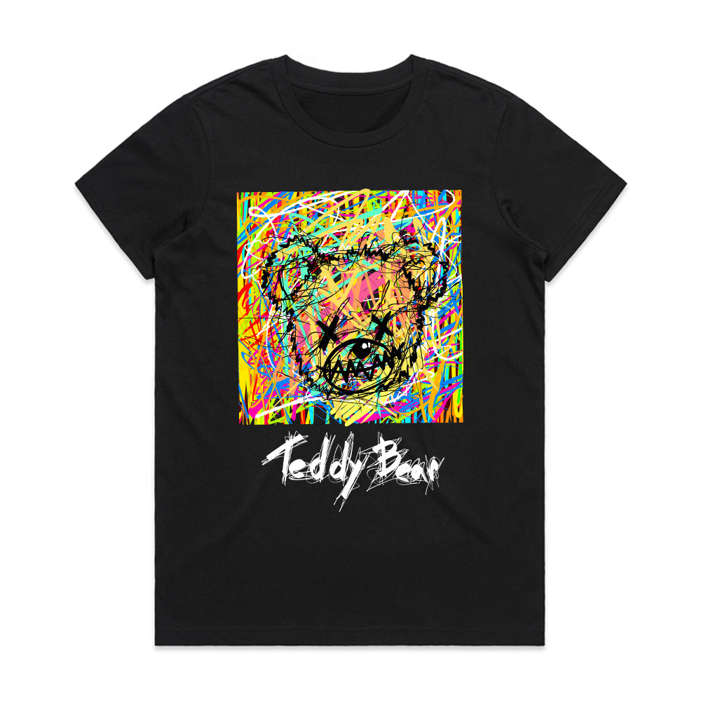 Chaotic Cuddles – Abstract Teddy Riot Tee