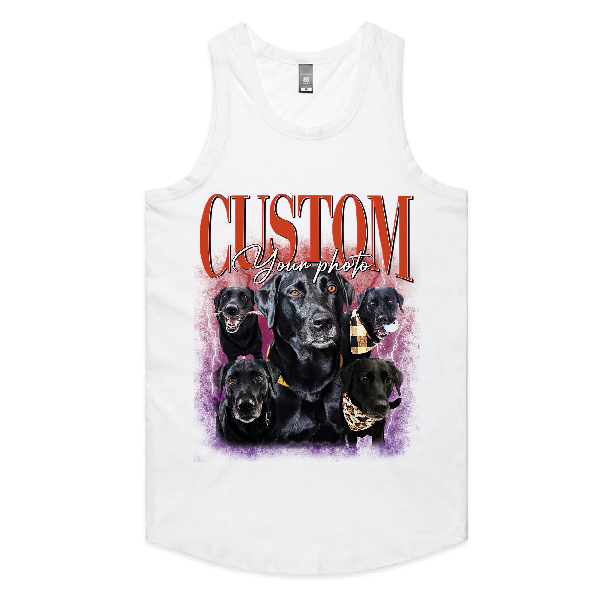 Retro Vintage Portrait Bootleg shirt, Personalized with Your Own Dog or Cat Photo, Gift for Dad Mom