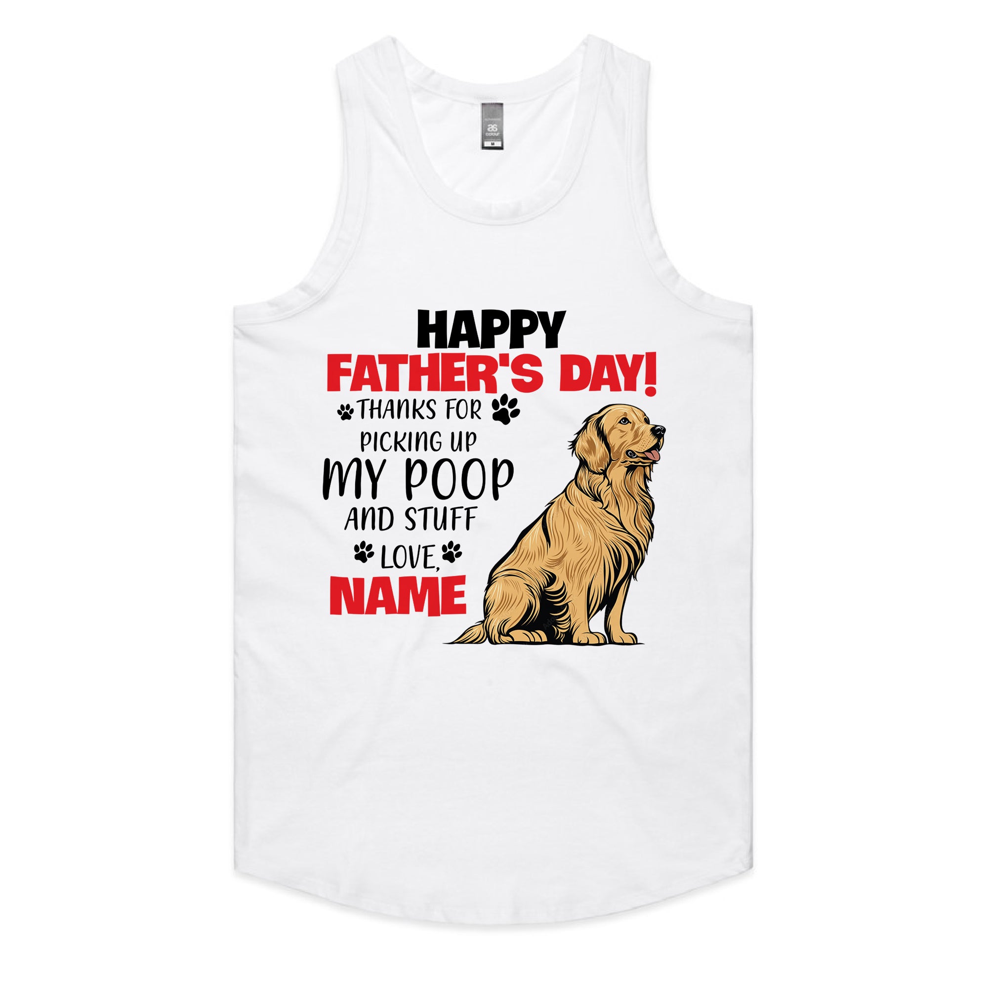 Personalized Funny Golden Retriever Father's Day T-Shirt