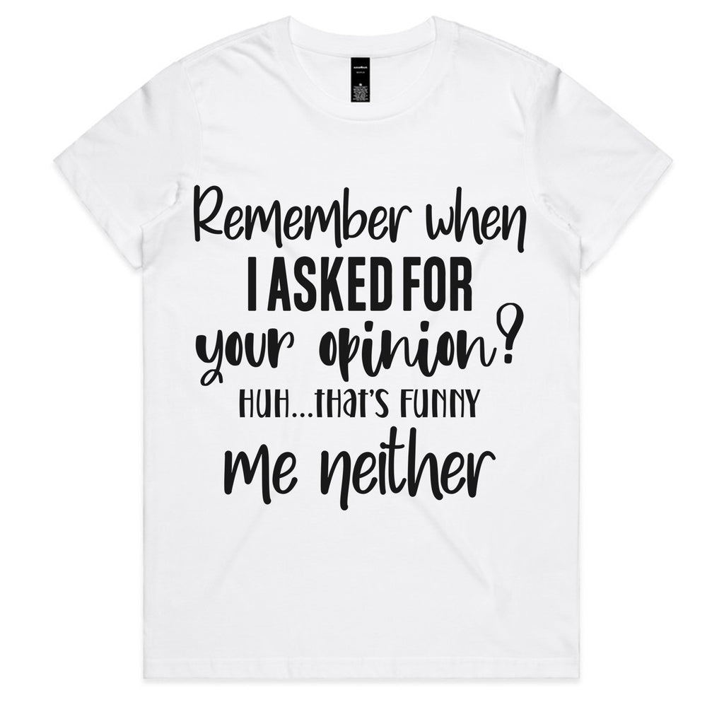 Remember When I Asked for Your Opinion? Me Neither