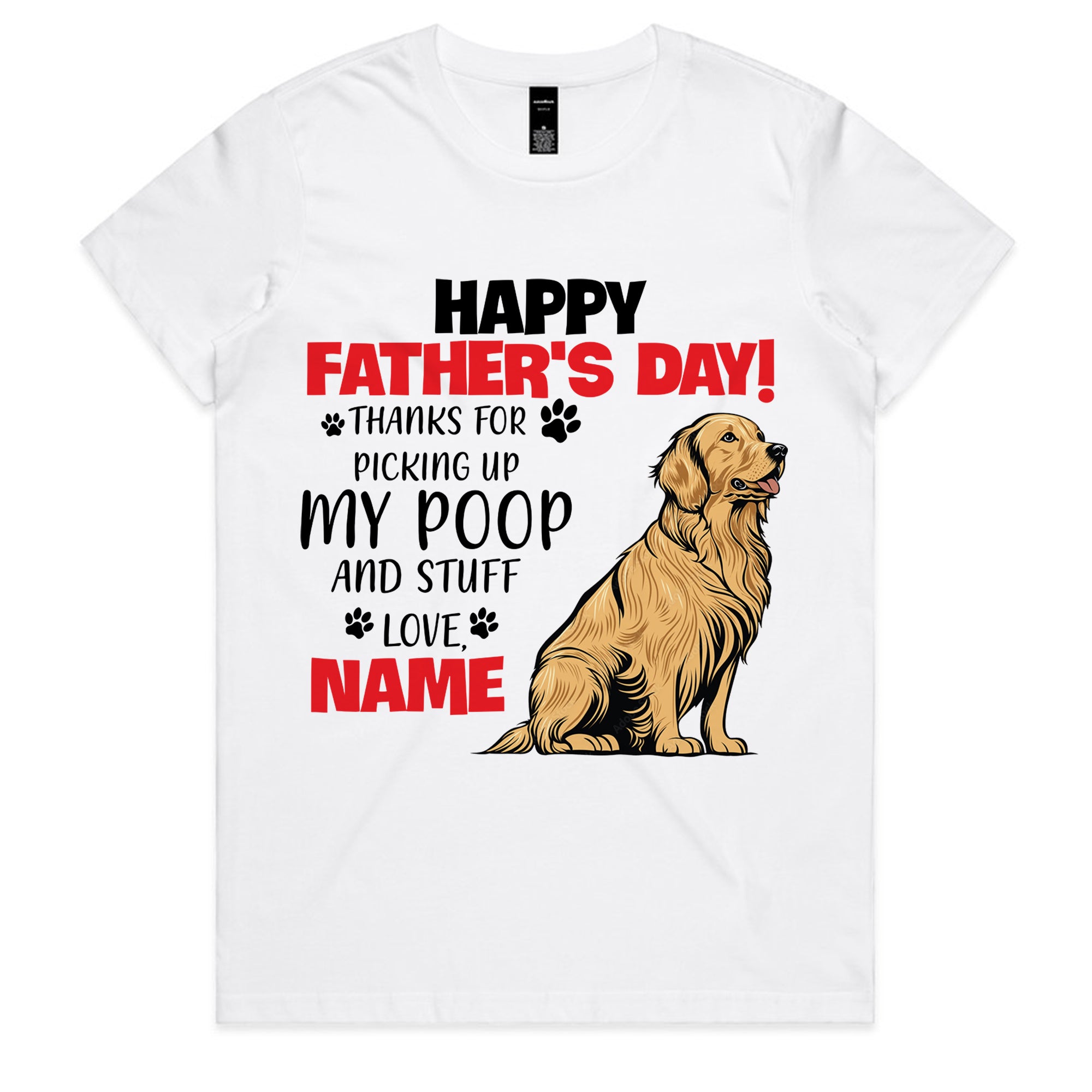 Personalized Funny Golden Retriever Father's Day T-Shirt