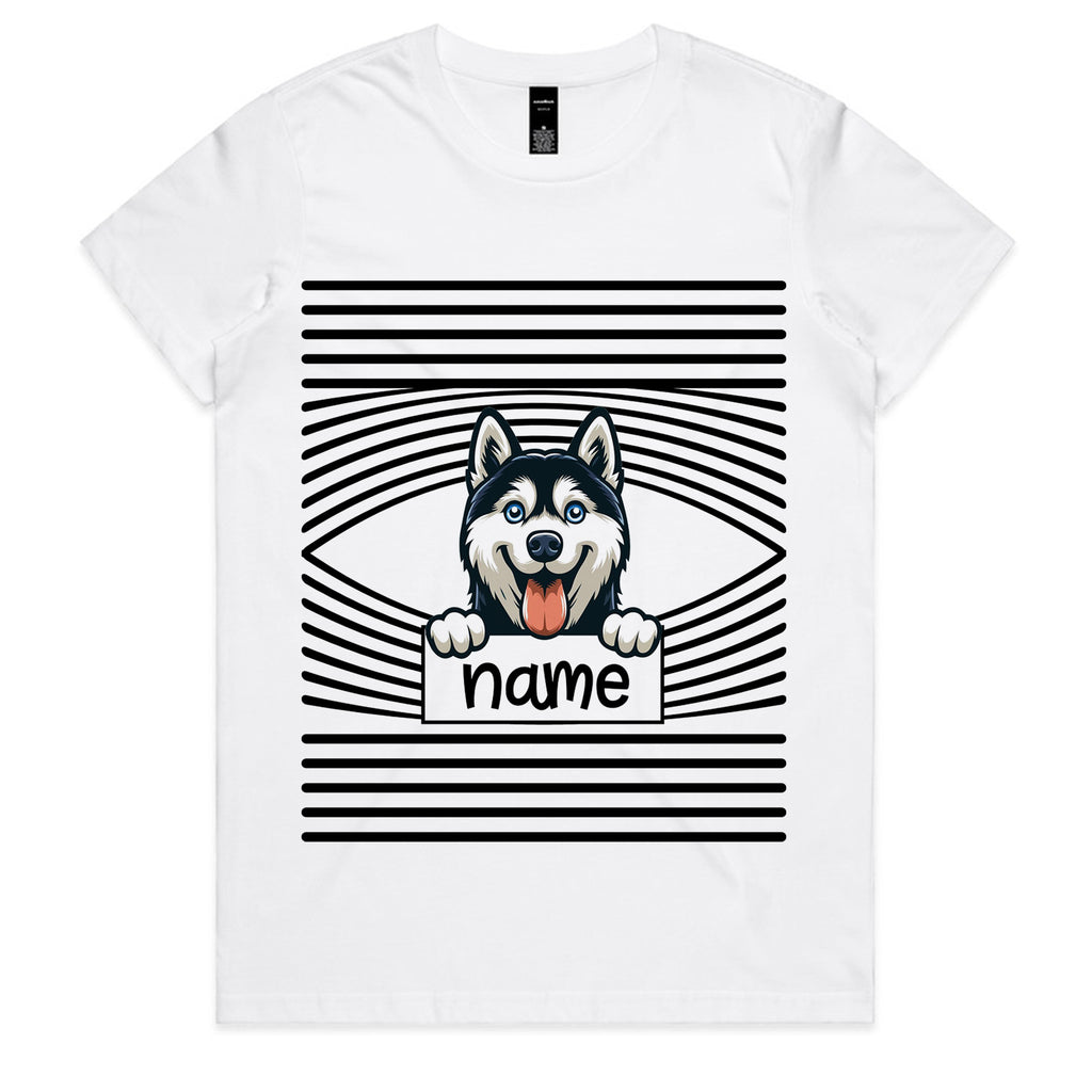 Personalized Siberian Husky Peek-a-Boo T-Shirt
