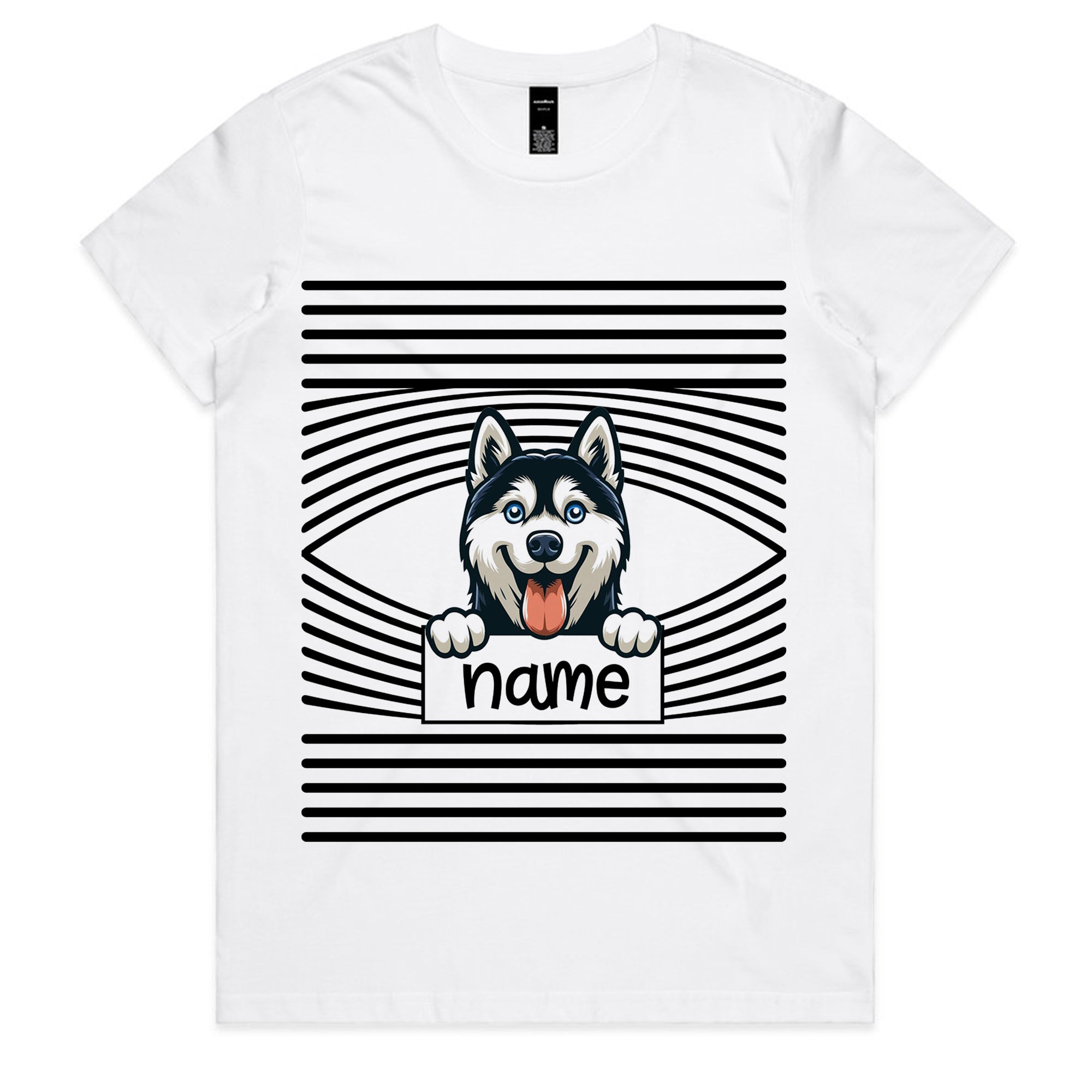 Personalized Siberian Husky Peek-a-Boo T-Shirt