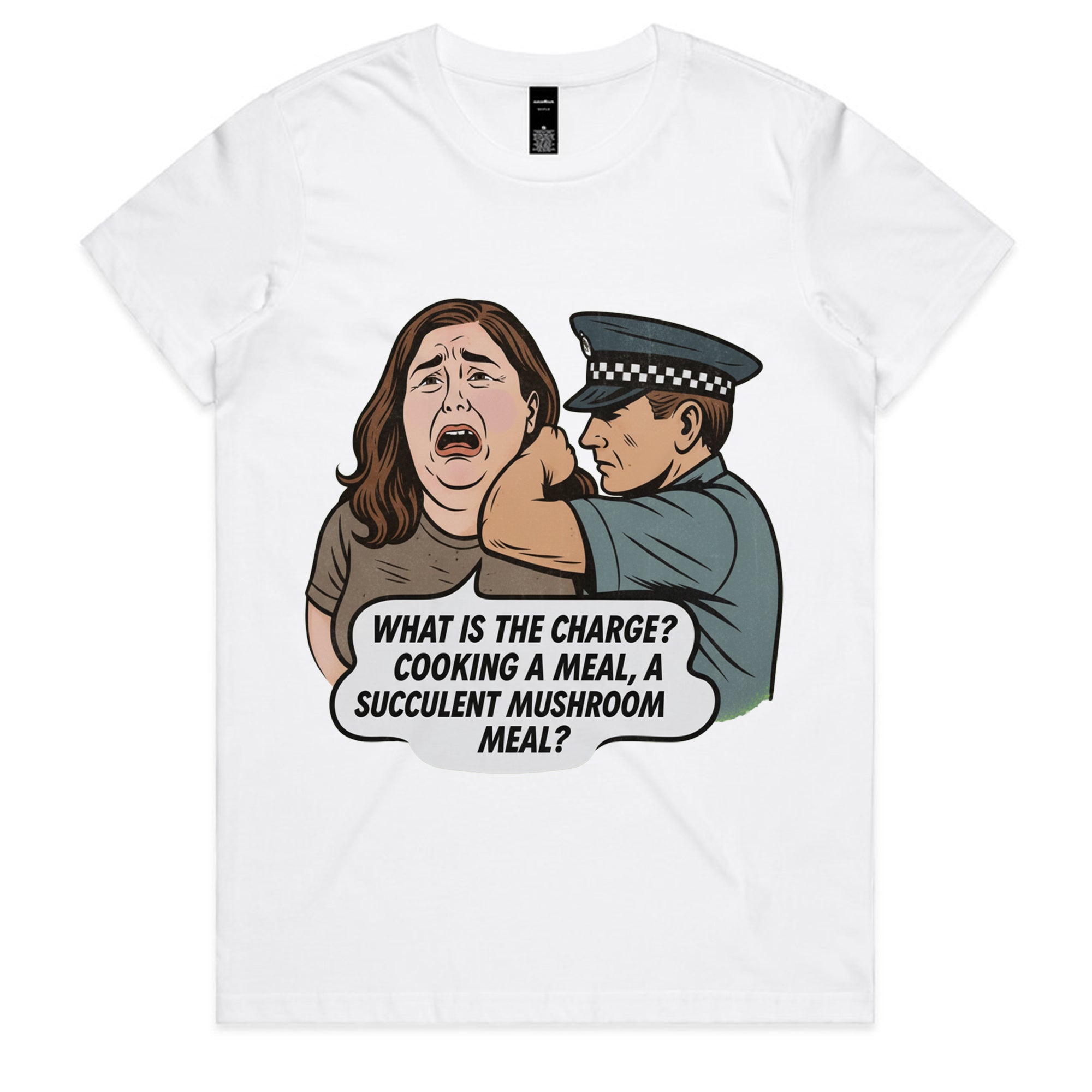 WHAT IS THE CHARGE? COOKING A MEAL, A SUCCULENT MUSHROOM MEAL? T-Shirt