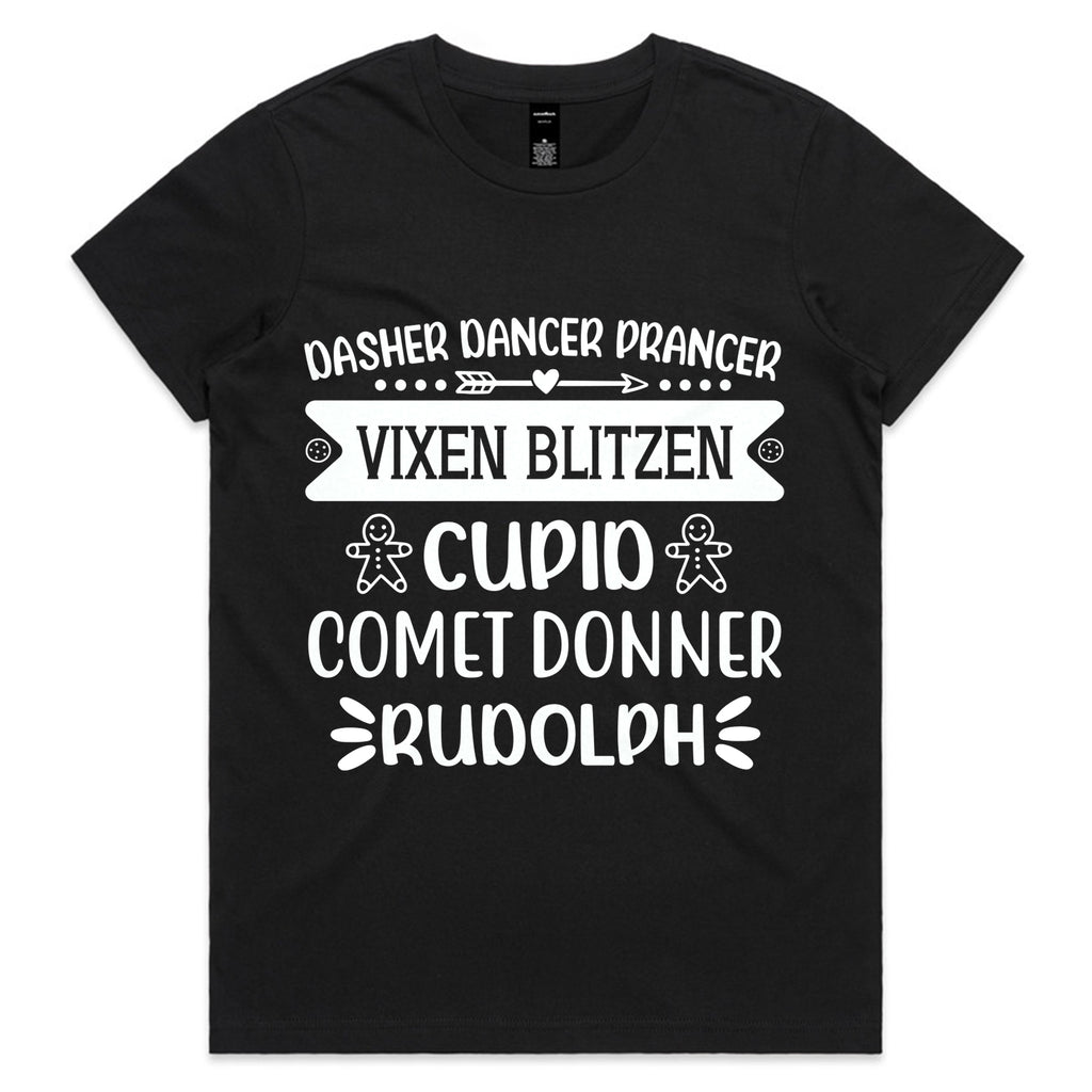 Dasher, Dancer, Prancer, Vixen T-Shirt